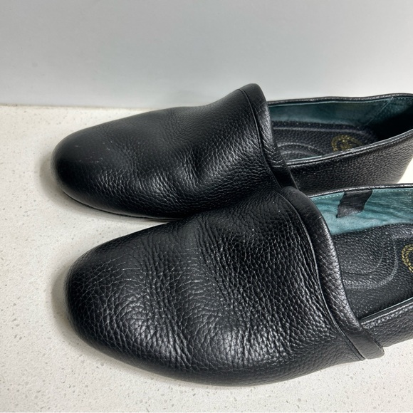 L B Evans Black Leather Men's Loafers Slippers 11 - Picture 2 of 8